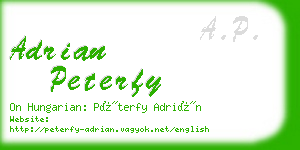 adrian peterfy business card